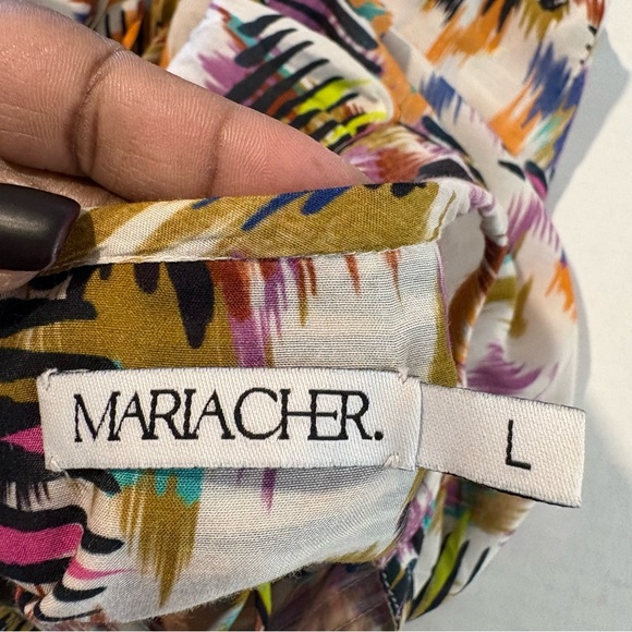 Maria Cher Maxi Dress Tie Neck Corset Lace Back Long Sleeve Multicolor, Size L - Picture 12 of 15